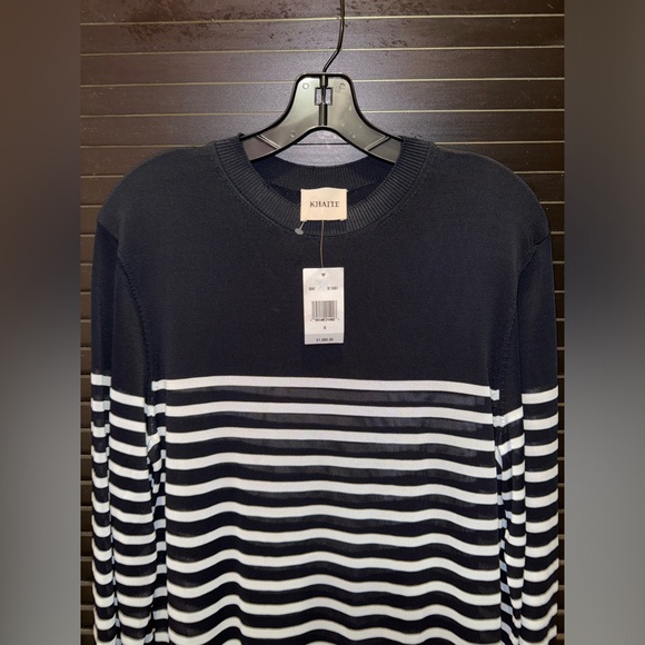 Khaite Torino Ivory & Black Striped Fringe Dress S - Picture 3 of 5